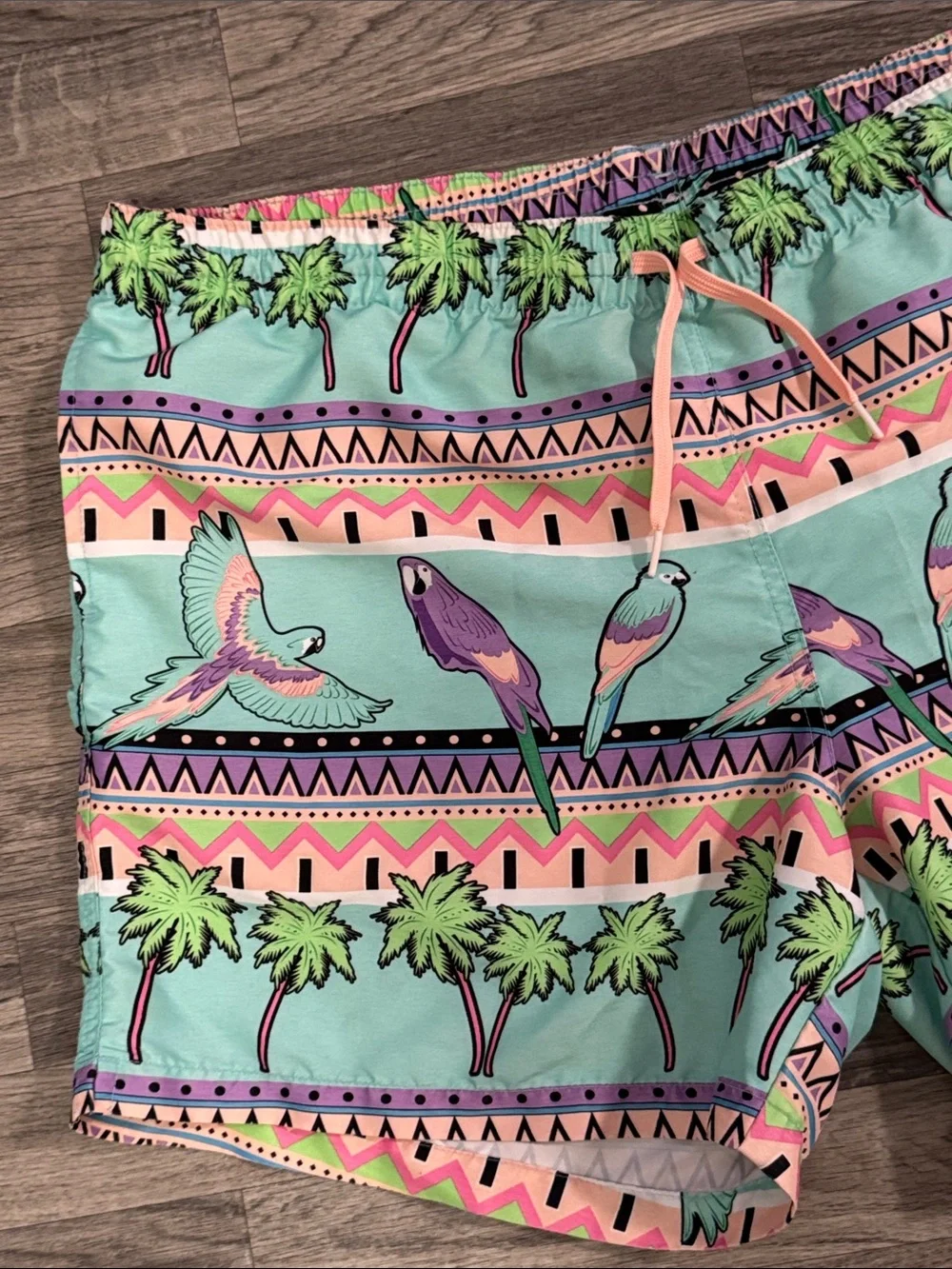 Chubbies Coconut Grove Parrot Palm tree lined swim shorts men’s sz XXL